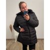 Bunda s kapucí dámská nadrozměr (4XL-8XL) BESS222251 černá (Velikost 4XL, Barva Černá)