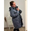 Bunda s kapucí nadrozměr (54-62) LIBLAND LIB22LD-7738 smaragdová (Velikost 54, Barva zelená smaragdová)