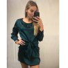 Šaty elegantní mini dlouhý rukáv  dámské (UNI S/M) ITALSKÁ MODA IMM22928/DR (Velikost S/M/L, Barva béžová)