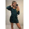 Šaty elegantní mini dlouhý rukáv  dámské (UNI S/M) ITALSKÁ MODA IMM22928/DR