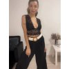 Top/tílko krajkový bez rukávu dámské (S/M ONE SIZE) ITALSKÁ MÓDA IMPBB221148sl/DR (Velikost S/M/L, Barva Černá)