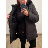 Bunda s kapucí dámská nadrozměr (54-62) Nat227069 černá (Velikost 54, Barva Černá)
