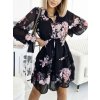 Šaty šifonové elegantní košilové dlouhý rukáv dámské (S/M ONE SIZE) ITALSKÁ MÓDA IMWG22637A (Velikost S/M/L, Barva Černá)