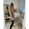 Košile oversize dlouhý rukáv dámská (S/M/L ONE SIZE) ITALSKÁ MÓDA IMWB22243 (Velikost M/L, Barva béžová)