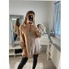 Košile oversize dlouhý rukáv dámská (S/M/L ONE SIZE) ITALSKÁ MÓDA IMWB22243 (Velikost M/L, Barva béžová)