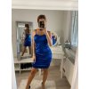 Šaty saténové na ramínka dámské (S/M ONE SIZE) ITALSKá MóDA IMM22FS52585 (Velikost S/M/L, Barva béžová)