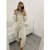 Souprava mikina dlouhý rukáv a tepláky dámská (S/M ONE SIZE) ITALSKÁ MÓDA IMM21A2683-F4 (Velikost S/M/L, Barva béžová)
