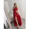 Šaty carmen dlouhé na ramínka elegantní saténové dámské (S/M ONE SIZE) ITALSKÁ MÓDA IMPBB22B22735/DR (Velikost S/M/L, Barva béžová)