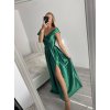 Šaty carmen dlouhé na ramínka elegantní saténové dámské (S/M ONE SIZE) ITALSKÁ MÓDA IMPBB22B22735/DR (Velikost S/M/L, Barva béžová)