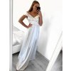 Šaty carmen dlouhé na ramínka elegantní saténové dámské (S/M ONE SIZE) ITALSKÁ MÓDA IMPBB22B22735/DR (Velikost S/M/L, Barva béžová)