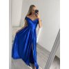 Šaty carmen dlouhé na ramínka elegantní saténové dámské (S/M ONE SIZE) ITALSKÁ MÓDA IMPBB22B22735/DR (Velikost S/M/L, Barva béžová)