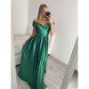 Šaty carmen dlouhé na ramínka elegantní saténové dámské (S/M ONE SIZE) ITALSKÁ MÓDA IMPBB22B22735/DR (Velikost S/M/L, Barva béžová)