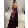 Šaty carmen dlouhé na ramínka elegantní saténové dámské (S/M ONE SIZE) ITALSKÁ MÓDA IMPBB22B22735/DR (Velikost S/M/L, Barva béžová)