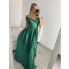 Šaty carmen dlouhé na ramínka elegantní saténové dámské (S/M ONE SIZE) ITALSKÁ MÓDA IMPBB22B22735/DR (Velikost S/M/L, Barva béžová)