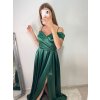 Šaty carmen dlouhé na ramínka elegantní saténové dámské (S/M ONE SIZE) ITALSKÁ MÓDA IMPBB22B22735/DR (Velikost S/M/L, Barva béžová)