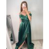 Šaty carmen dlouhé na ramínka elegantní saténové dámské (S/M ONE SIZE) ITALSKÁ MÓDA IMPBB22B22735/DR (Velikost S/M/L, Barva béžová)