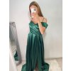 Šaty carmen dlouhé na ramínka elegantní saténové dámské (S/M ONE SIZE) ITALSKÁ MÓDA IMPBB22B22735/DR (Velikost S/M/L, Barva béžová)