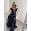 Šaty carmen dlouhé na ramínka elegantní saténové dámské (S/M ONE SIZE) ITALSKÁ MÓDA IMPBB22B22735/DR (Velikost S/M/L, Barva béžová)