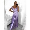 Šaty carmen dlouhé na ramínka elegantní saténové dámské (S/M ONE SIZE) ITALSKÁ MÓDA IMPBB22B22735/DR (Velikost S/M/L, Barva béžová)
