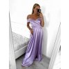 Šaty carmen dlouhé na ramínka elegantní saténové dámské (S/M ONE SIZE) ITALSKÁ MÓDA IMPBB22B22735/DR (Velikost S/M/L, Barva béžová)