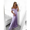 Šaty carmen dlouhé na ramínka elegantní saténové dámské (S/M ONE SIZE) ITALSKÁ MÓDA IMPBB22B22735/DR (Velikost S/M/L, Barva béžová)
