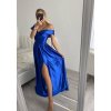 Šaty carmen dlouhé na ramínka elegantní saténové dámské (S/M ONE SIZE) ITALSKÁ MÓDA IMPBB22B22735/DR (Velikost S/M/L, Barva béžová)