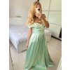 Šaty carmen dlouhé na ramínka elegantní saténové dámské (S/M ONE SIZE) ITALSKÁ MÓDA IMPBB22B22735/DR (Velikost S/M/L, Barva béžová)
