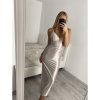 Šaty letní dlouhé na ramínka dámské (S/M ONE SIZE) ITALSKÁ MÓDA IMPBB22B23820 (Velikost S/M/L, Barva béžová)
