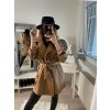 Šaty kabátkové dlouhá rukáv dámské (S/M ONE SIZE) ITALSKá MóDA IM322330 (Velikost S/M/L, Barva hnědá camel)