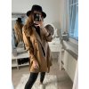 Šaty kabátkové dlouhá rukáv dámské (S/M ONE SIZE) ITALSKá MóDA IM322330 (Velikost S/M/L, Barva hnědá camel)