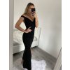 Šaty dlouhé elegantní společenské carmen dámské (S/M ONE SIZE) ITALSKÁ MÓDA IMM22325 (Velikost S/M/L, Barva bílá)