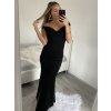 Šaty dlouhé elegantní společenské carmen dámské (S/M ONE SIZE) ITALSKÁ MÓDA IMM22325 (Velikost S/M/L, Barva bílá)
