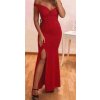 Šaty dlouhé elegantní společenské carmen dámské (S/M ONE SIZE) ITALSKÁ MÓDA IMM22325 (Velikost S/M/L, Barva bílá)