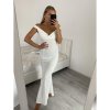 Šaty dlouhé elegantní společenské carmen dámské (S/M ONE SIZE) ITALSKÁ MÓDA IMM22325 (Velikost S/M/L, Barva bílá)