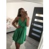 Šaty na ramínka letní saténové dámské (S/M ONE SIZE) ITALSKÁ MÓDA IMM22Q52389/DR (Velikost S/M/L, Barva béžová)