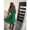Šaty na ramínka letní saténové dámské (S/M ONE SIZE) ITALSKÁ MÓDA IMM22Q52389/DR (Velikost S/M/L, Barva béžová)
