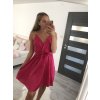 Šaty na ramínka letní saténové dámské (S/M ONE SIZE) ITALSKÁ MÓDA IMM22Q52389/DR (Velikost S/M/L, Barva béžová)