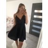 Šaty na ramínka letní saténové dámské (S/M ONE SIZE) ITALSKÁ MÓDA IMM22Q52389/DR (Velikost S/M/L, Barva béžová)