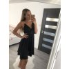Šaty na ramínka letní saténové dámské (S/M ONE SIZE) ITALSKÁ MÓDA IMM22Q52389/DR (Velikost S/M/L, Barva béžová)