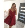 Šaty na ramínka letní saténové dámské (S/M ONE SIZE) ITALSKÁ MÓDA IMM22Q52389/DR (Velikost S/M/L, Barva béžová)