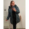 Bunda s kapucí dlouhý rukáv dámský (S-2XL) ITALSKÁ MÓDA IMT22024 smaragdová (Velikost 2XL, Barva zelená smaragdová)