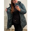 Bunda s kapucí dlouhý rukáv dámský (S-2XL) ITALSKÁ MÓDA IMT22024 smaragdová (Velikost 2XL, Barva zelená smaragdová)