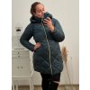 Bunda s kapucí dlouhý rukáv dámský (S-2XL) ITALSKÁ MÓDA IMT22024 smaragdová (Velikost 2XL, Barva zelená smaragdová)