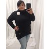 Šaty pletené s rolákem dlouhý rukáv dámské nadrozměr (3XL/4XL ONE SIZE) ITALSKá MóDA IM4221075 (Velikost 3XL/4XL, Barva Černá)