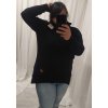 Šaty pletené s rolákem dlouhý rukáv dámské nadrozměr (3XL/4XL ONE SIZE) ITALSKá MóDA IM4221075 (Velikost 3XL/4XL, Barva Černá)