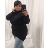 Šaty pletené s rolákem dlouhý rukáv dámské nadrozměr (3XL/4XL ONE SIZE) ITALSKá MóDA IM4221075 (Velikost 3XL/4XL, Barva Černá)
