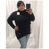 Šaty pletené s rolákem dlouhý rukáv dámské nadrozměr (3XL/4XL ONE SIZE) ITALSKá MóDA IM4221075 (Velikost 3XL/4XL, Barva Černá)
