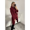 Kabát flaušový dlouhý dámský (S/M/L ONE SIZE) ITALSKÁ MÓDA IMM22SL5079A (Velikost S/M/L, Barva růžová světlá)