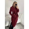 Kabát flaušový dlouhý dámský (S/M/L ONE SIZE) ITALSKÁ MÓDA IMM22SL5079A (Velikost S/M/L, Barva růžová světlá)