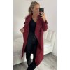 Kabát flaušový dlouhý dámský (S/M/L ONE SIZE) ITALSKÁ MÓDA IMM22SL5079A (Velikost S/M/L, Barva růžová světlá)